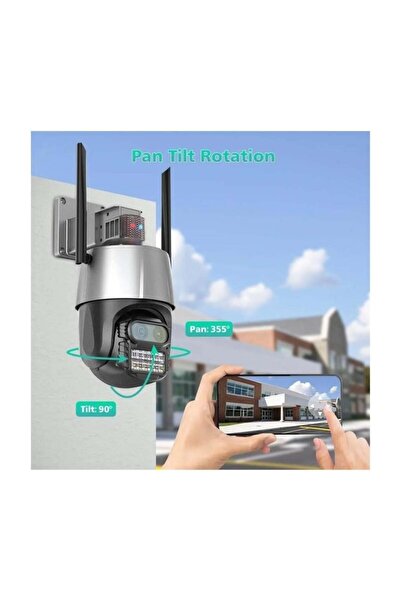 hızlı store Güvenlik Kamerası 4MP Ultra HD Kablosuz, 360° Dönebilen Wi-Fi Kamera, Gece Görüş, Hareket Algılama,