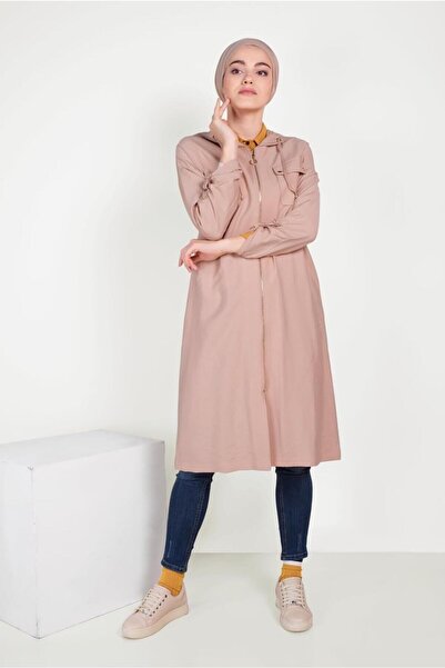 TRENDTESETTÜR Γυναικεία αθλητική καμπαρντίνα με φερμουάρ σε πούδρα 10154