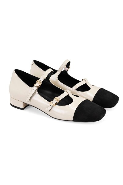 Desa Beige Mary Jane Double through Babbet Cat Casperi Women's Shoes