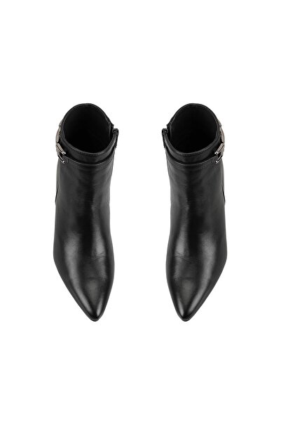 Desa Black Women's Desacomfort Heeled Leather Boots with Buckle Accessories