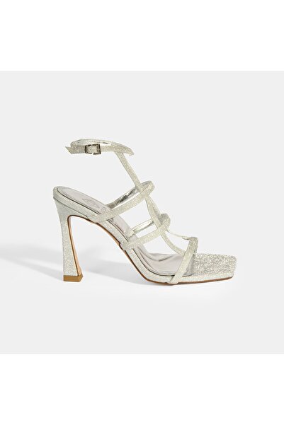 Desa Kadın Gümüş Toka Detaylı Topuklu Abiye Ayakkabı