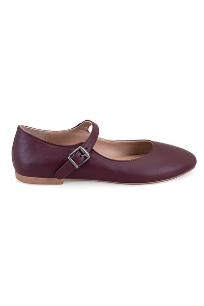 Desa Women's Burgundy Mary Jane Leather Ballerinas