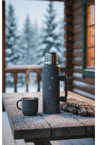 Le Paon 1.5 L Paslanmaz Çelik Termos Katlanır Kulp Sızdırmaz 24 Saat Sıcak 48 Saat Soğuk BPA Free