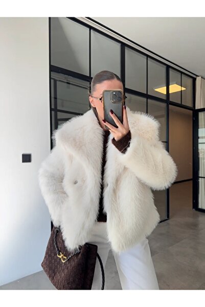 Le Savu SHILSEE MANTALE DE BLANĂ ALBĂ DE FEMEI CU GĂLĂ DE șal, BURUȚI DE BURUȚI