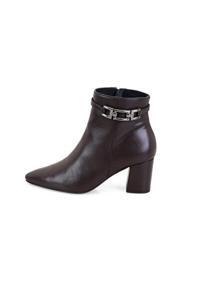 Desa Brown Women's Desacomfort Heeled Leather Boots with Buckle Accessories