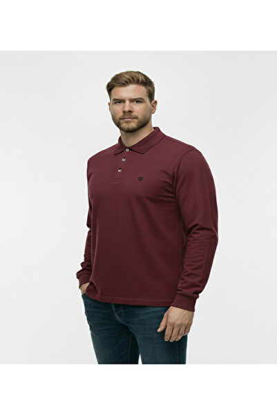 montecarlo Large Size Polo Collar Washed Lycra Sweatshirt