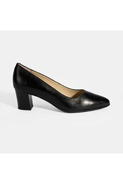 Desa Women's Black Desacomfort Heeled Leather Shoes