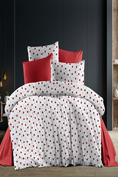 eco concept طقم غطاء لحاف قلب مزدوج - 4 قطع، قابل للغسل
