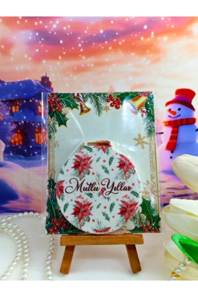 Nehir 10ADET-Yılbaşı Temalı Hediyelik Pleksi Yuvarlak Cep Aynası