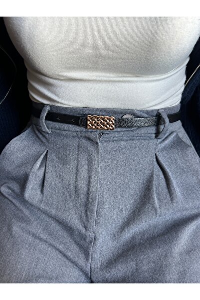 LİA KEMER Curea cu cataramă aurie pentru femei cu model Mate Curea pentru hai...