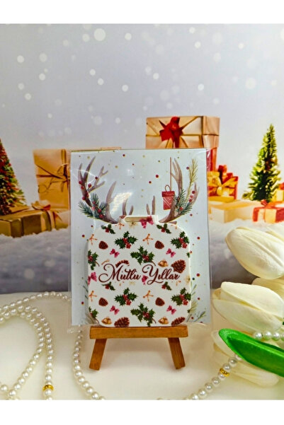 Nehir 10ADET-Yılbaşı Temalı Hediyelik Pleksi Kare Cep Aynası