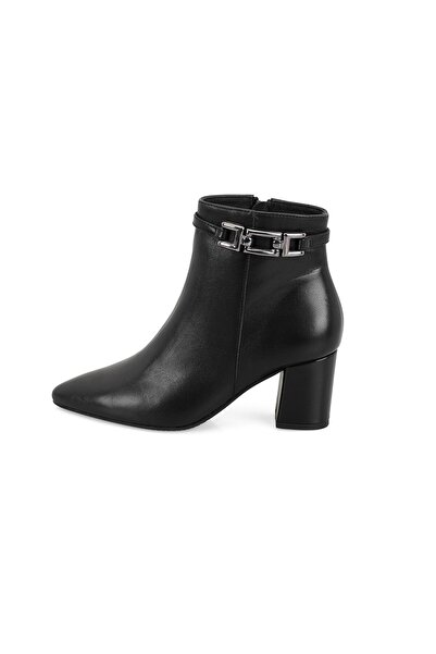 Desa Black Women's Desacomfort Heeled Leather Boots with Buckle Accessories