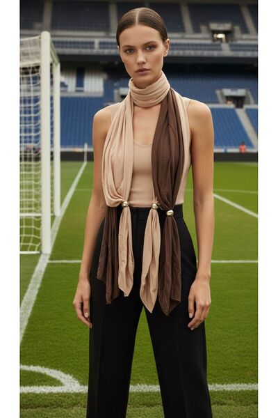 Gönülden Tasarım 150X25 Cm Tokalı penye Renkli Tasarım Fular Şal