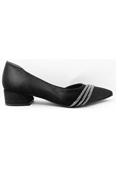Alens Black Satin 41 42 Large Size Women's Shoes