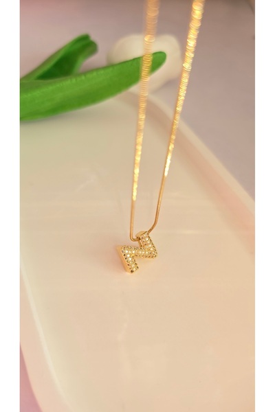 MİLUNXTE Z Harfli Kolye - Çelik Harfli Kolye - Harf Kolye - Çelik Z Harfli Kolye