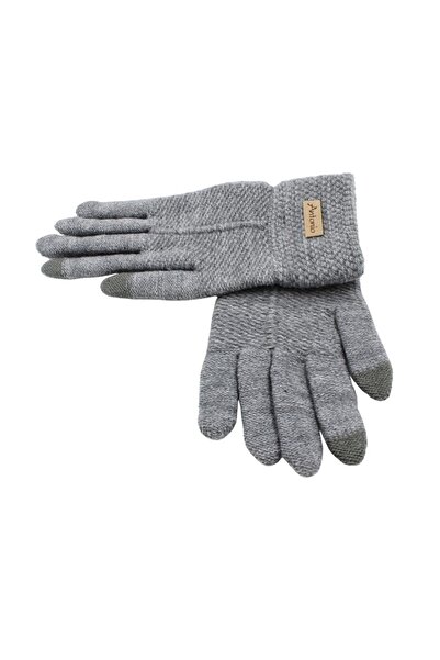 Antonio Women's gloves, Antonio, with touch function, gray color, one size
