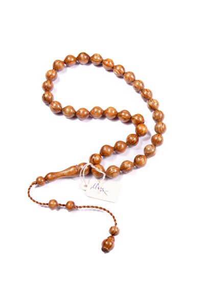 Burhan Sağlam Sığırcık Kesim 11x10 mm  Meşe Ağacı Sistem Püsküllü Tesbih