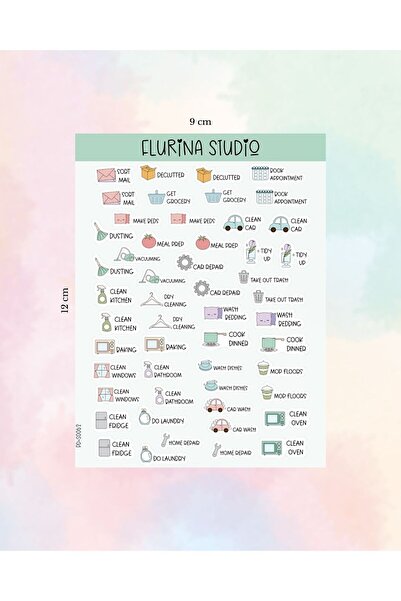 Flurina Studio House Chore ŞEFFAF Sticker Sayfası