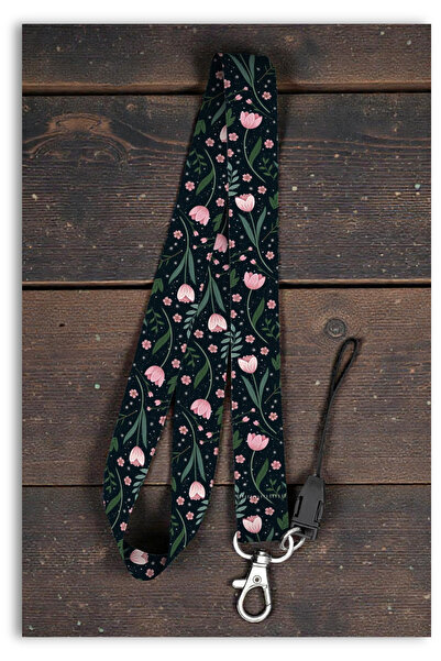 Mia Aurora Anatomik Kalp Çiçek Desenli Boyun Askı İpi Telefon Askısı Anahtarl...