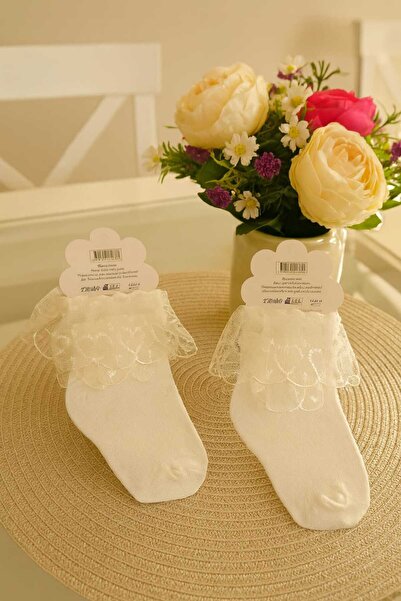 Zümrüt Dantelli 2 Li Kız Çocuk Çorap