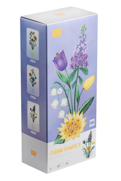Genel Markalar Mini 534 Parça Çiçek Buketi Blok Seti – Eternal Flowers II, 33 cm