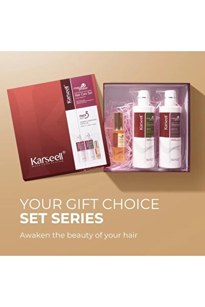 Karseell Set profesional – ulei de păr, șampon și balsam pentru păr uscat și deteriorat