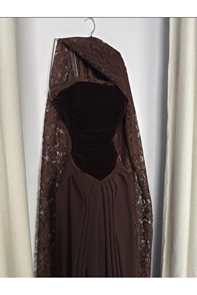hind fashion luxurious brown lace evening dress