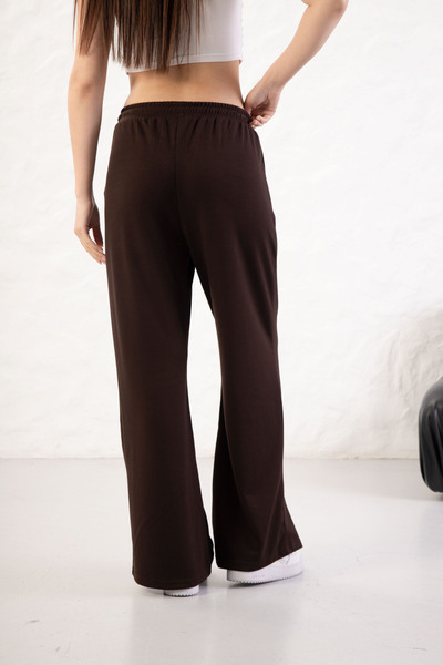 YusGos Women's Soft Textured Modal Fabric Wide Leg Palazzo Pants Bitter Brown