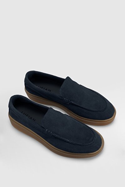 Lufian 111230275 Row Sneaker Men's Leather Shoes Dark Blue