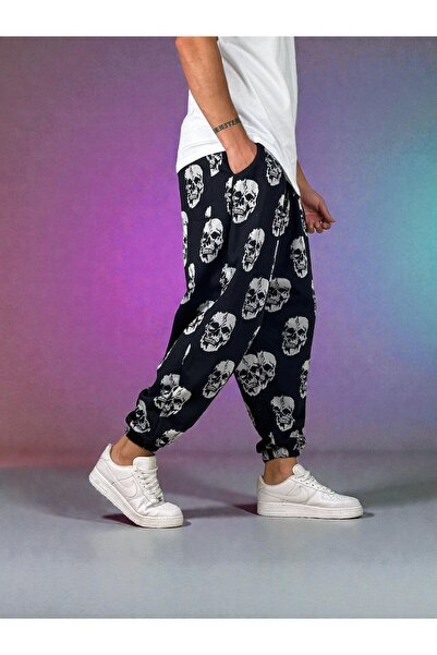 FG KONNİCHİWA Unisex Φαρδύ παντελόνι με έθνικ σχέδιο, ελαστική μέση και πόδια, με τσέπες, χαλαρό, hippie, μποέμικο, φαρδύ, έθνικ σχέδιο