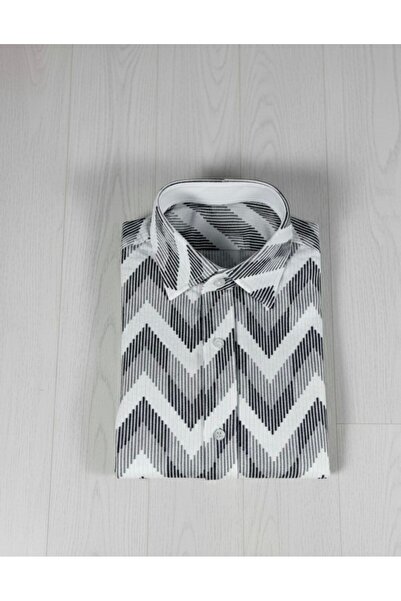 YusGos Long Sleeve Patterned Cotton Easy Iron Regular Fit Men's Stretch Fabric Winter Shirt White XL