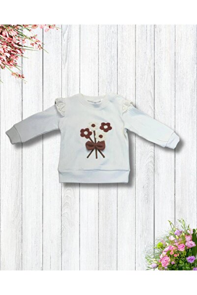 YusGos Floral Flared Sleeve Monthly Baby Girl Set Brown 6-9 Months