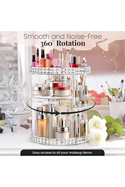 SPAULD Rotating Makeup Organizer, Adjustable Layers Spinning Skincare Organizer (Style 5)
