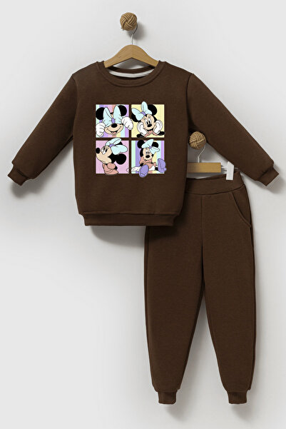 Naive Baby 3 İplik Ş Fleece-Lined Children's Tracksuit Set - Minnie
