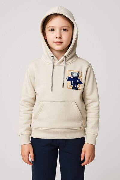 YusGos Unisex Girls/Boys Cotton Hooded Printed High Quality Sweatshirt (4-15 Years) Gray 14-15 Years