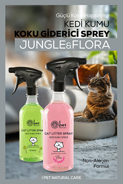 Kedi Kumu Koku Giderici, Flora-Jungle 500 ml | Koku Hapseden Doğal Ferahlık Spreyi