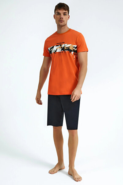 Rolypoly Men's Father and Son Combination Summer Capri Suit Rp2727-msd Orange