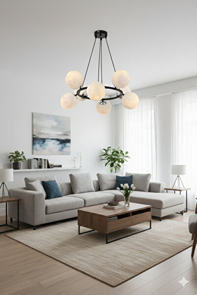 ESSLİGHT VEGA 8’Lİ 3D BAŞLIKLI SARKIT AVİZE MODERN DEKORATİF AYDINLATMA SALON MUTFAK YATAK ODASI