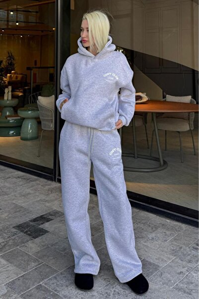 Madmext Karmelanj Hooded Printed Women's Tracksuit Set Mg2524