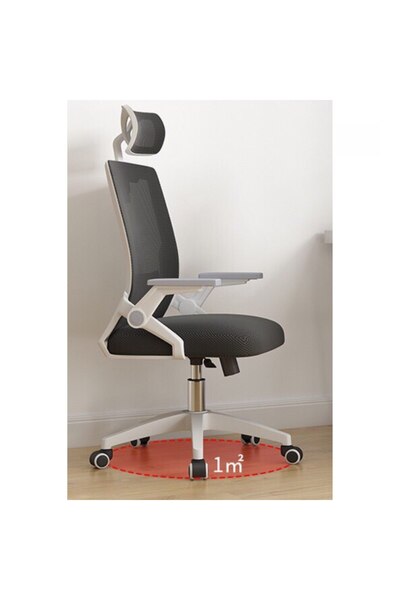 ROHS Adjustable Office or Gaming Chair Ergonomic black with white 2D