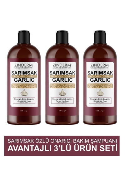 zinderm Trichogen Complex Strengthening Salt-Free Garlic Shampoo |   Anti-She...