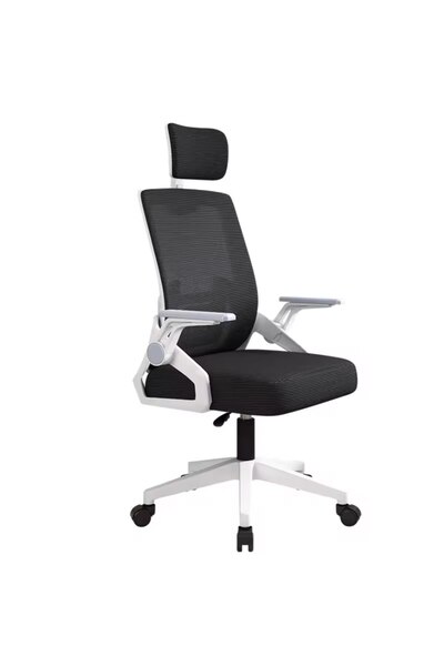 ROHS Adjustable Office or Gaming Chair Ergonomic black with white 2D
