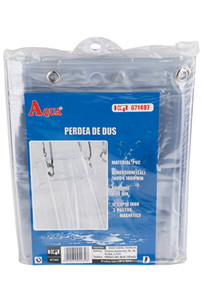 EVOSANITARY Perdea de duș transparentă - Dimensiunea perdelei 1,8x1,8 m