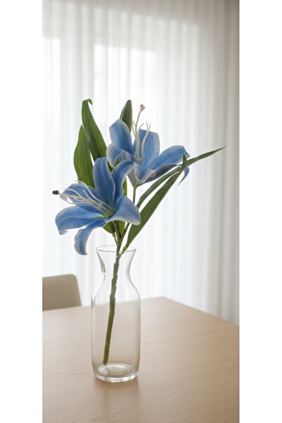 yapay çiçek evi 1 buchet de crin albastru cu 2 capete, 39 cm, decor pentru vază de acasă, ziua profesorului