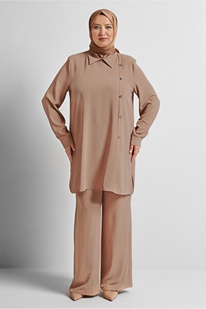 Alvina Shirt Collar Pants Suit 20716