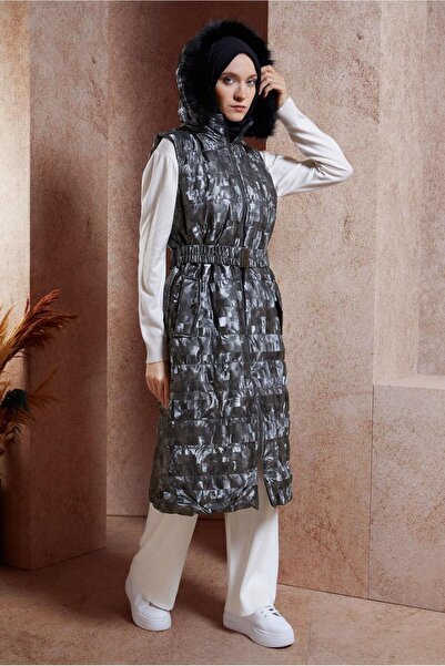 Alvina 90526 Model Belted Puffer Vest