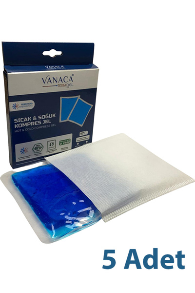 Vanaca Grup 5 Adet Kılıflı Sıcak Soğuk Kompres Jel Buz Paketi - Isıtıcı Ve Soğutucu Termojel 13cmx13cm