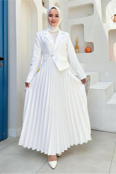 TRENDTESETTÜR Ecru Jacket Look Γυναικείο Φόρεμα - T 0073