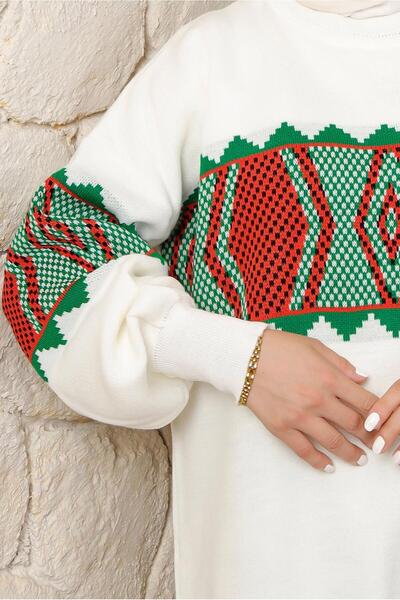 TRENDTESETTÜR ΓΥΝΑΙΚΕΙΟ ΠΡΑΣΙΝΟ (BENETTON) ΠΛΕΚΤΟ ΣΕΤ ΜΕ ΣΧΕΔΙΟ ΛΑΣΤΙΧΟ ΠΑΝΤΕΛΟΝΙ Τ 9308