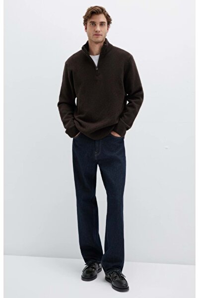 Mavi M0710380 Half Zip Pullover Half Zipper Men's Sweatshirt Brown